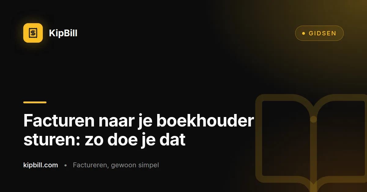 KipBill zet het kwartaal klaar voor de boekhouder: facturen als PDF, onkostenbonnen en een Excel met het verkoop- en uitgavenboek