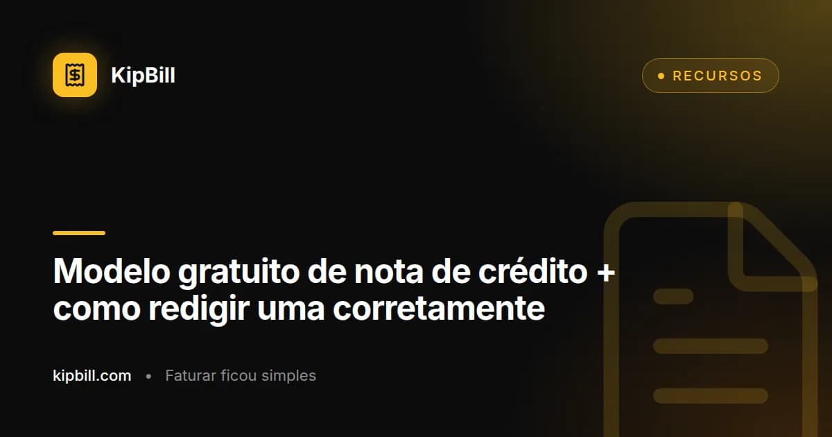 Modelo gratuito de nota de crédito para pequenas empresas