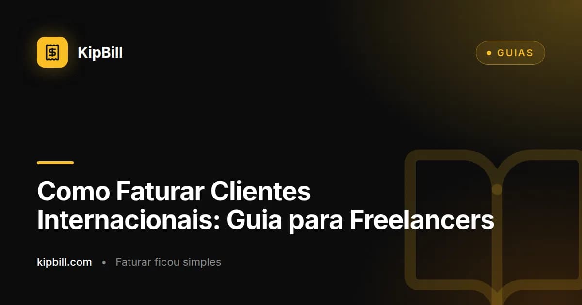 Freelancer a preparar uma fatura transfronteiriça para um cliente internacional