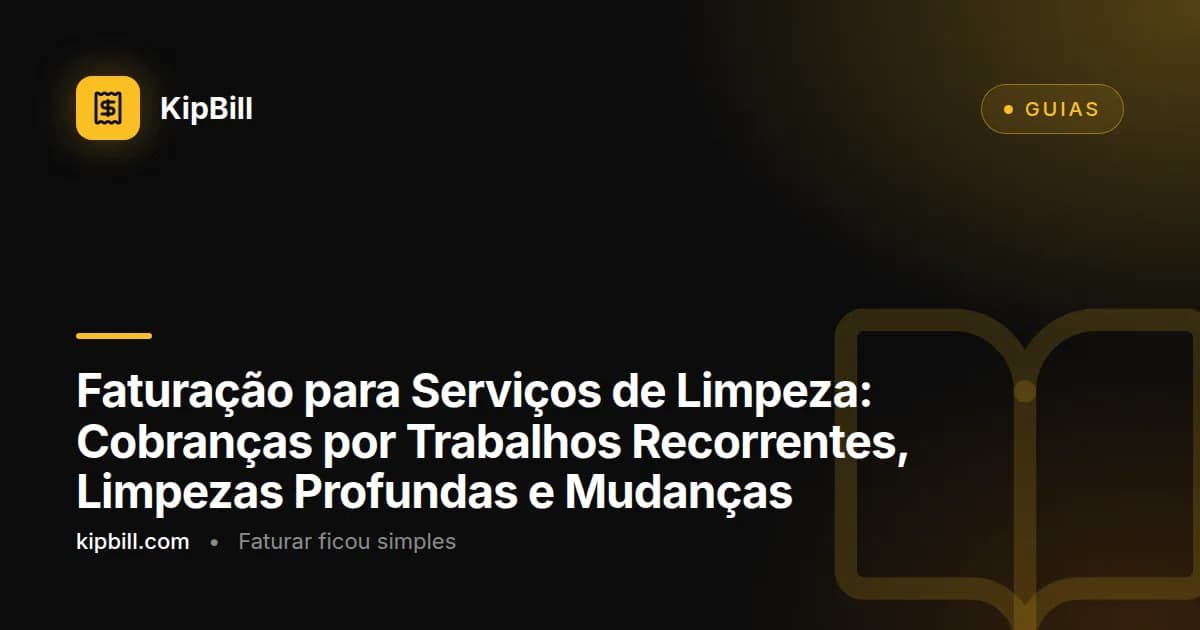 Fatura de serviço de limpeza mostrando horário recorrente, preços por metro quadrado e custos de materiais