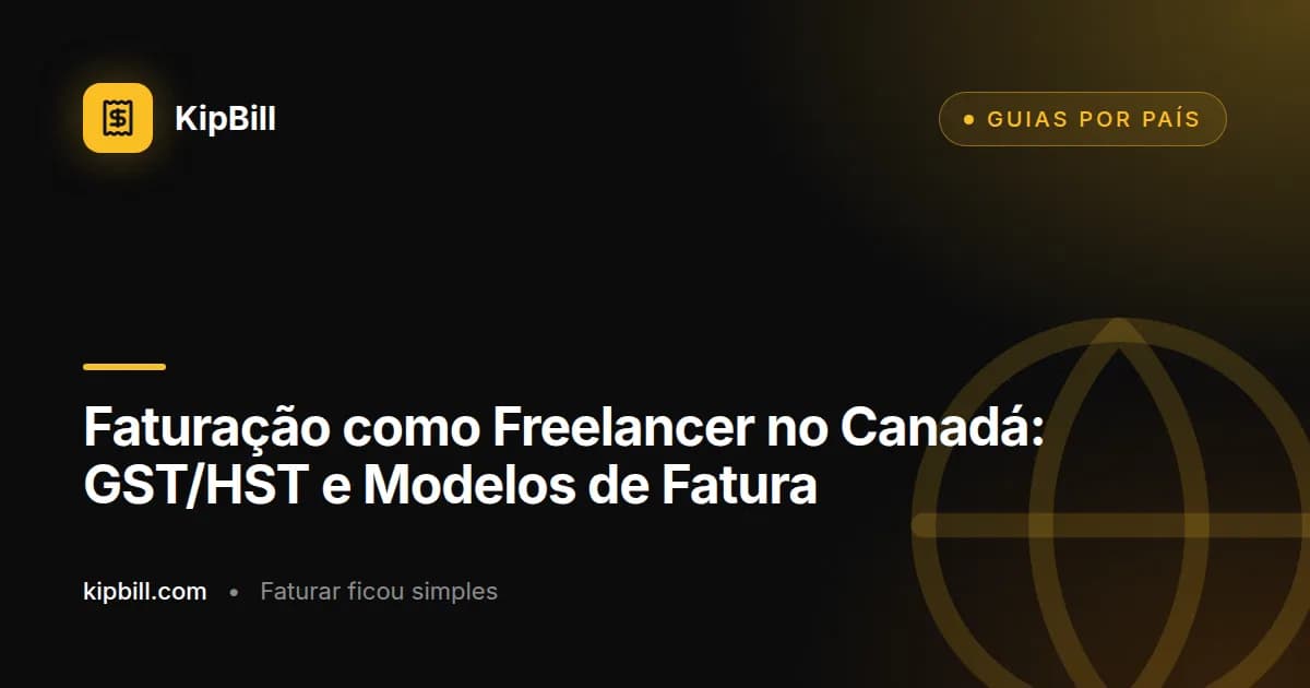 Freelancer canadiano a preparar uma fatura com GST/HST no portátil