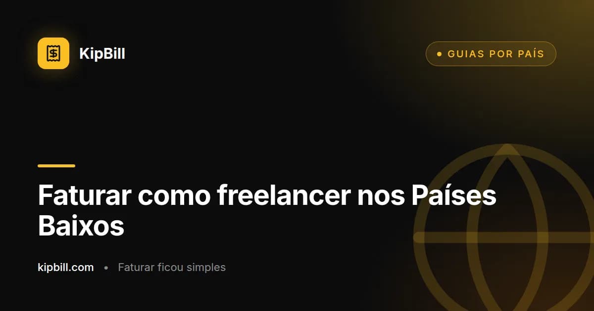 Fatura de exemplo de um freelancer nos Países Baixos com btw-id, número de fatura e IVA a 21 %
