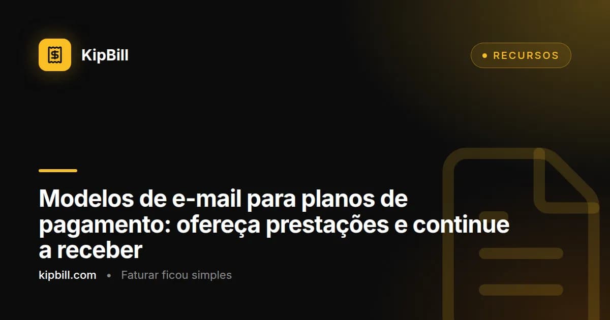 Modelos de e-mail de plano de pagamento e de prestações para freelancers e pequenas empresas