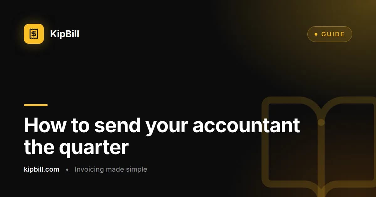 KipBill gets the quarter ready for the accountant: invoices as PDF, expense receipts and an Excel with the ledgers