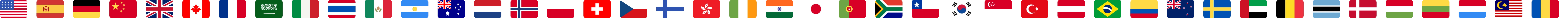 Flags of the countries where businesses invoice with KipBill
